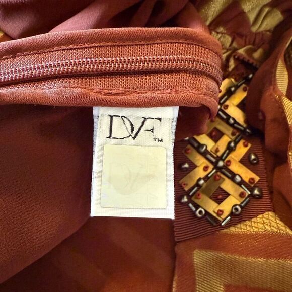 Diane Von Furstenberg Eugenia Silk Blend Fit & Flare Dress Sz 10 Old Money, Lux - Picture 11 of 16